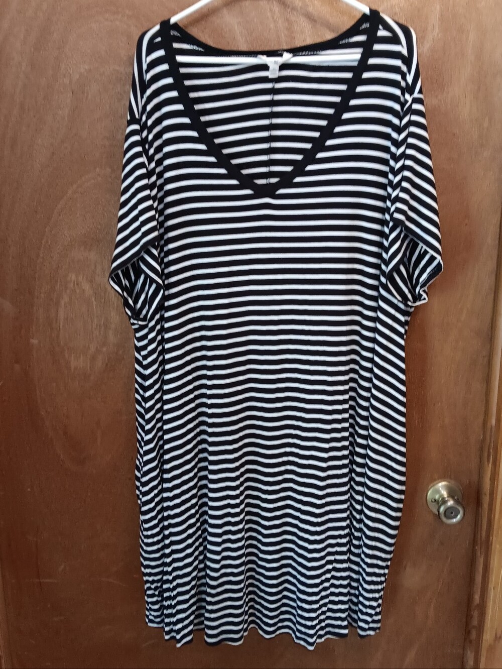 Terra & Sky Black and White Striped Dress